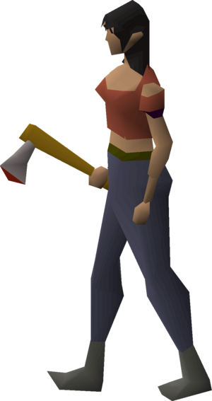 Steel axe equipped female.png