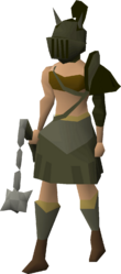 The full Verac's armour on a female body.